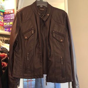 Maroon Pleather Jacket